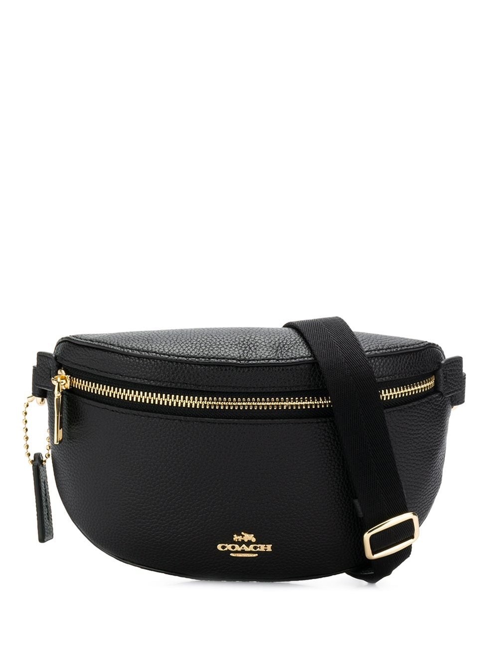 Coach F48738 pebble leather belt bag in black with gold hardware